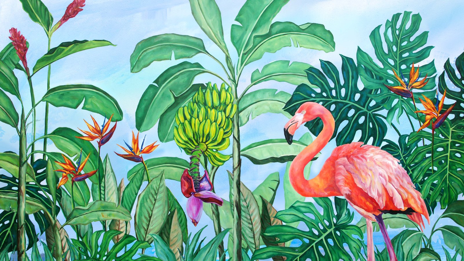 Tableau "Le nouveau flamant rose"