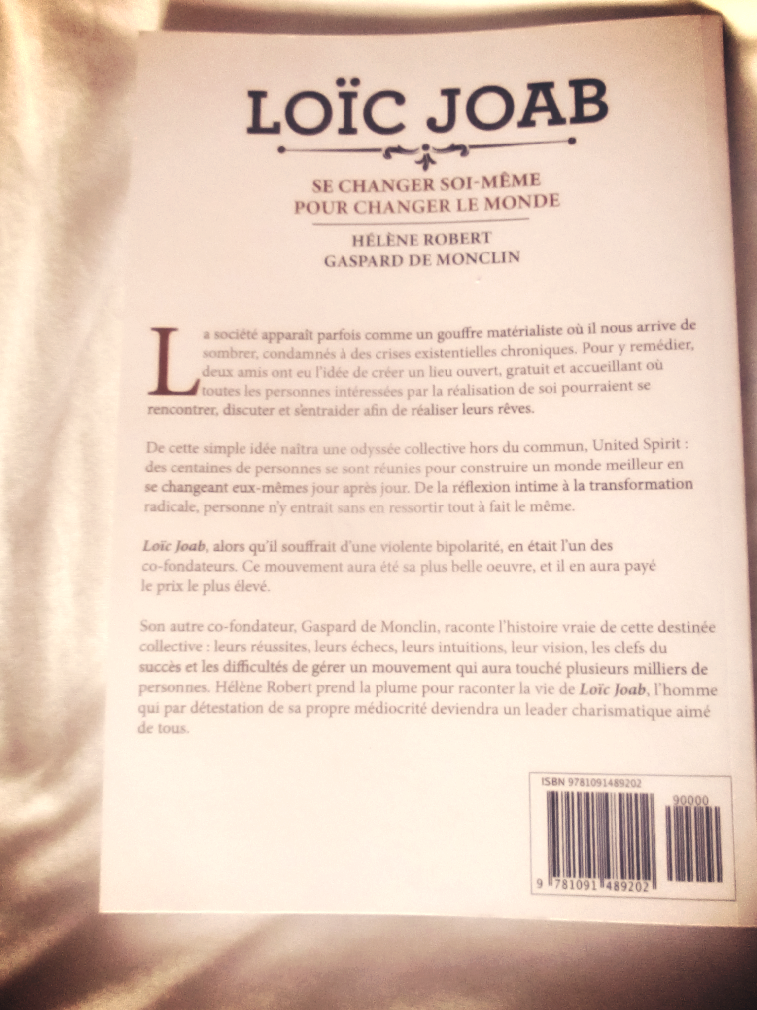Page de garde de la biographie de Loïc Joab